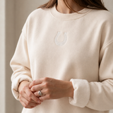 Luck & Love Horseshoe Sweatshirt (Cream)