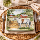 Dapple Gray Horse Dinner Plate