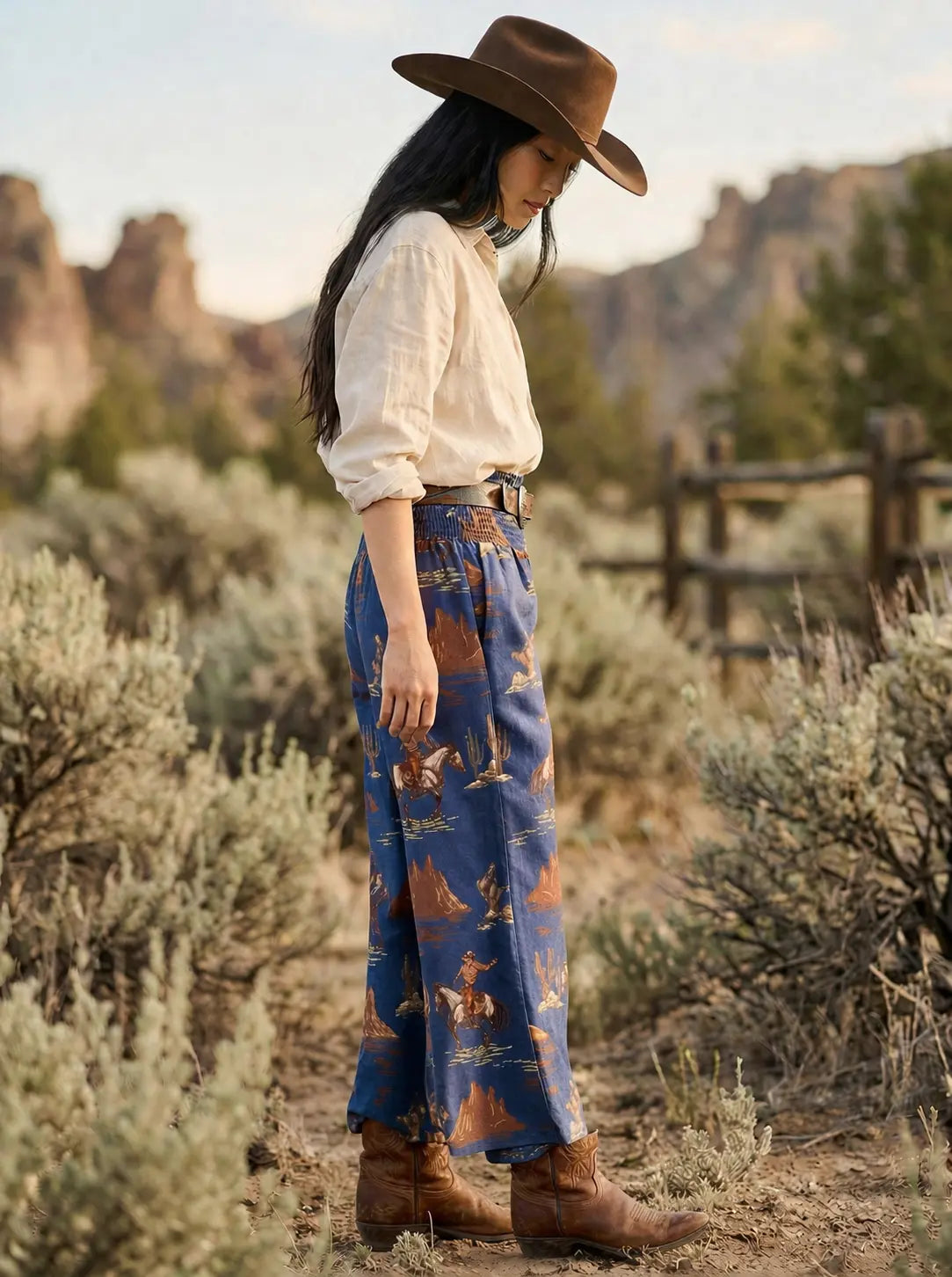 Western Cowboy Denim Pants Faire - Avery