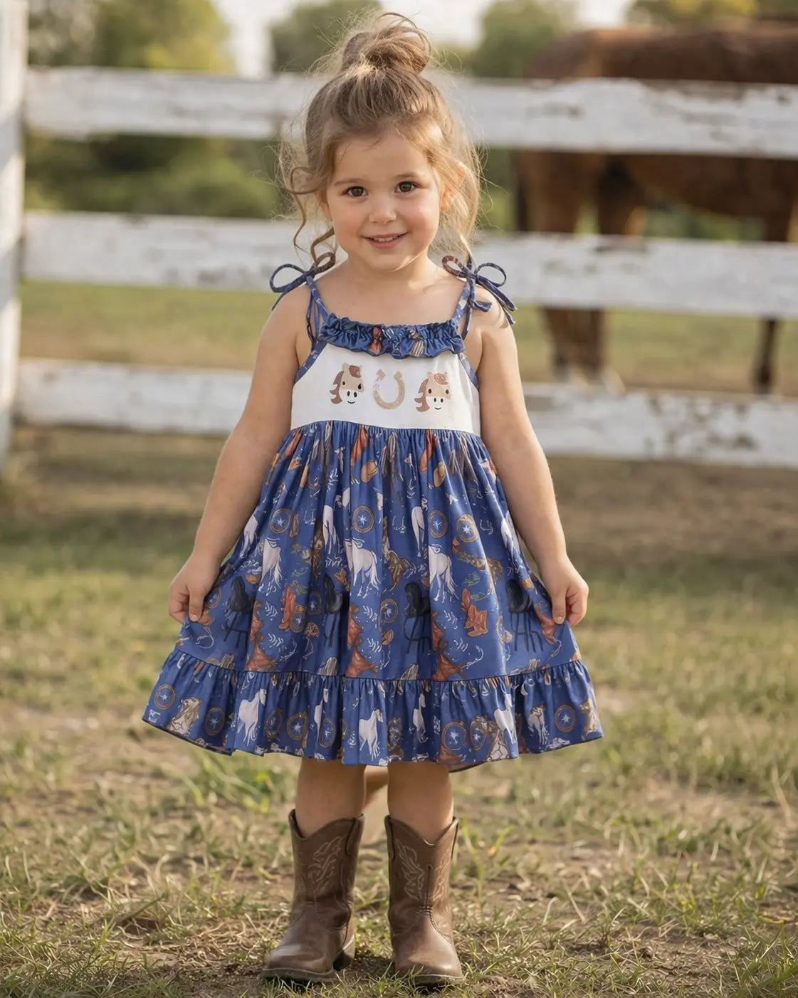 Blue Ribbon Pony Dress Faire - Marie Nicole Clothing