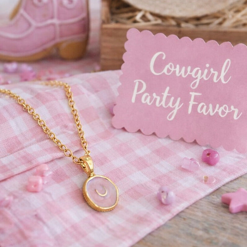 Precious Pink Horseshoe Necklace