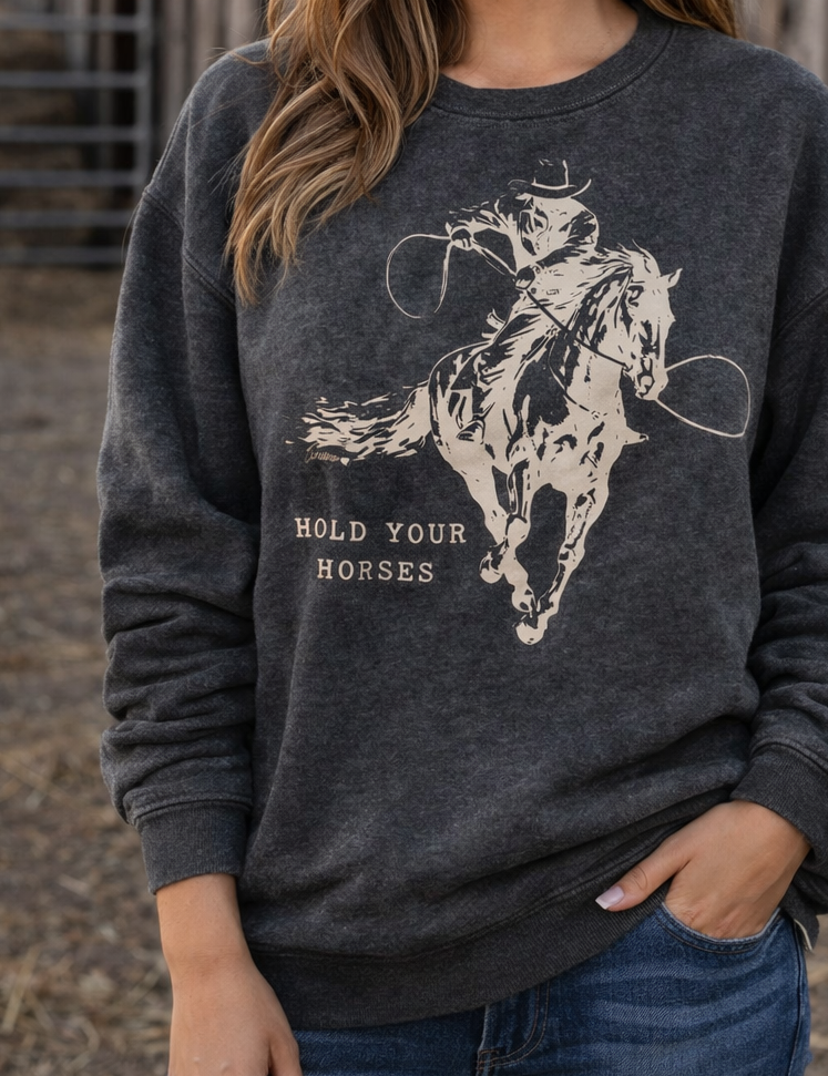 Hold Your Horses Sweatshirt (Black)
