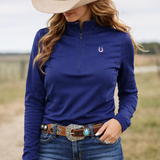 Lucky Horseshoe Riding Shirt (Navy Blue)