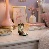 Blossom Cowgirl Boot Figurine Faire - De Leon Collections