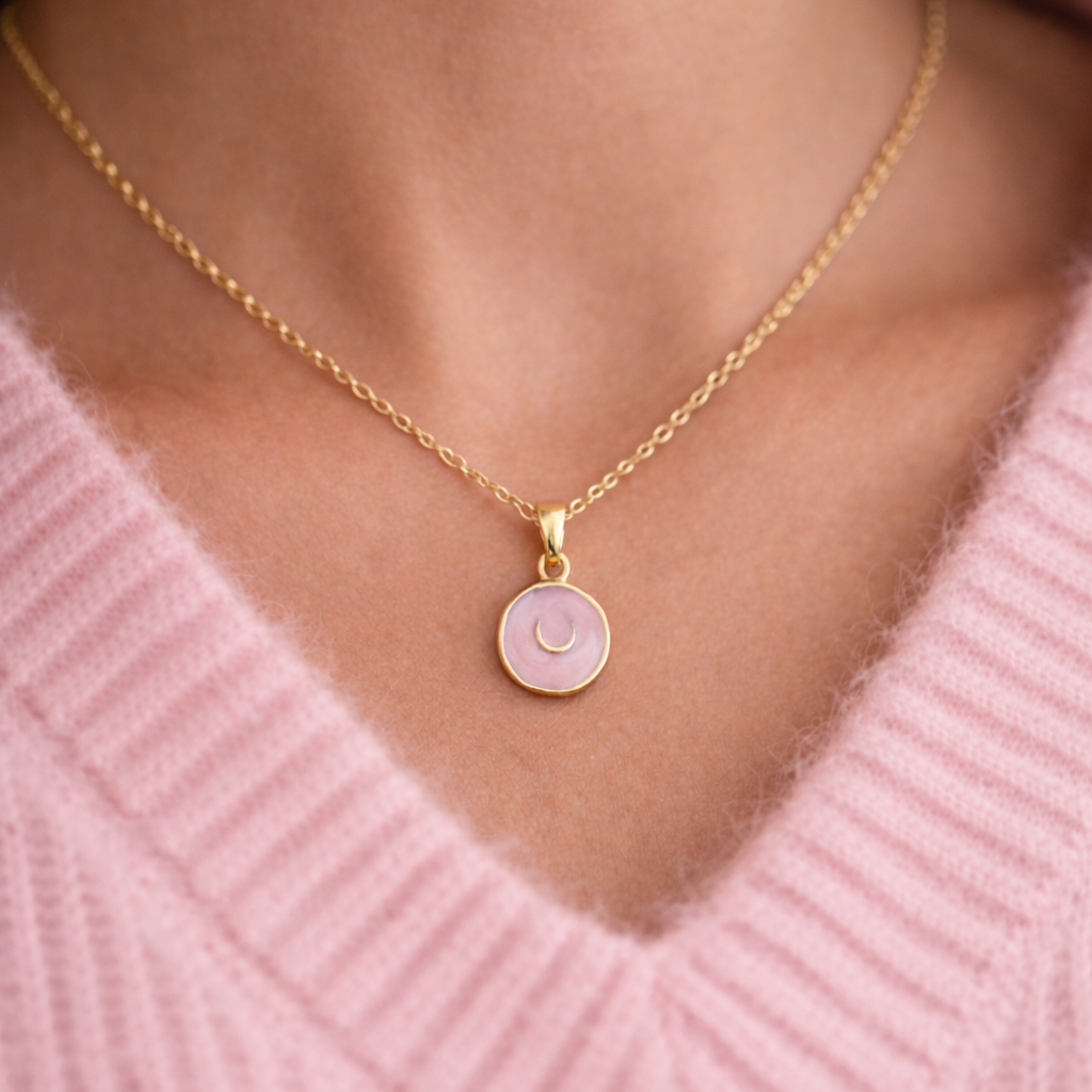 Precious Pink Horseshoe Necklace