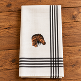 Chestnut Horse Embroidered Tea Towel