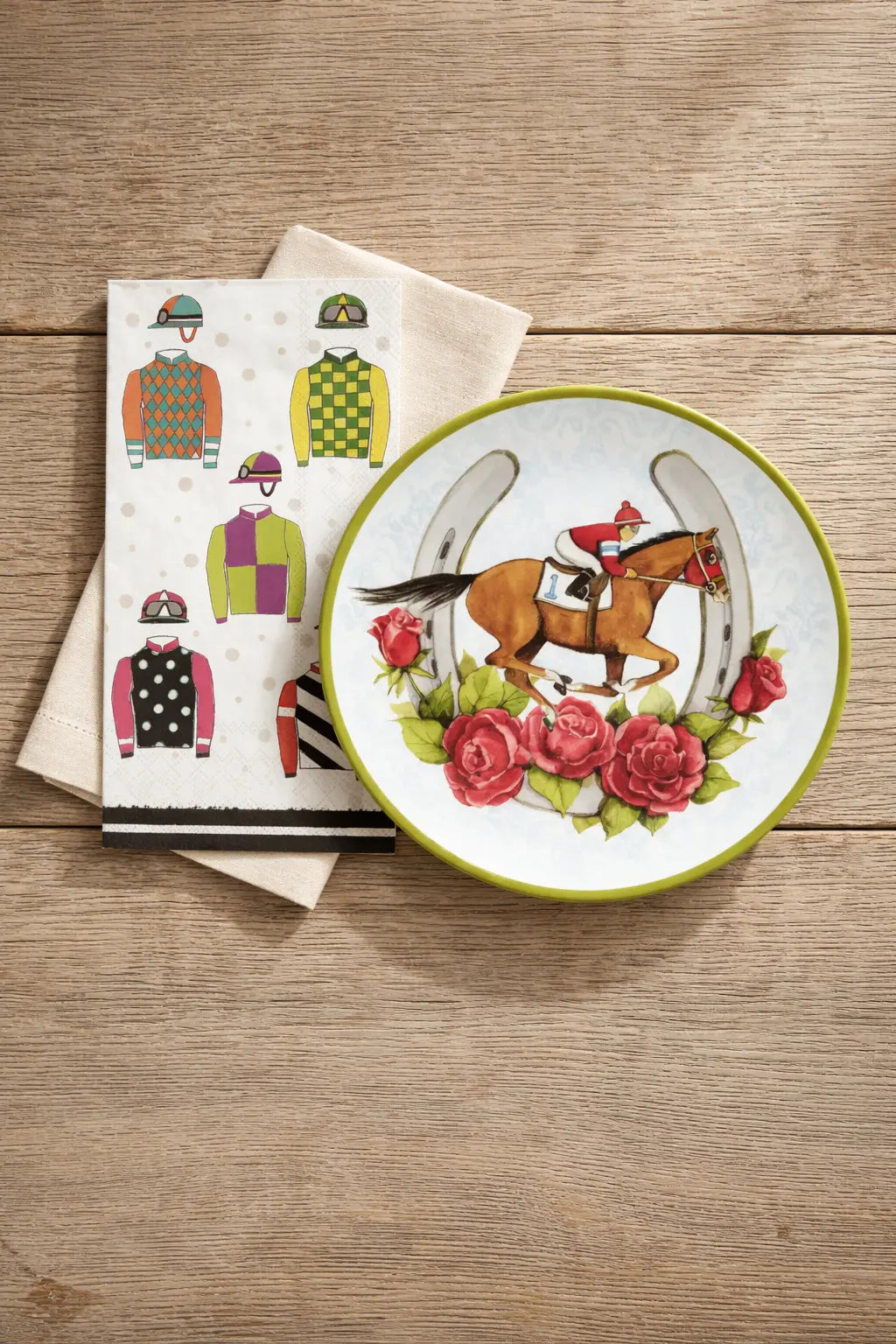 Day at the Races Melamine 9" Salad Plate Faire - Certified International