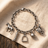 Bridle Up Hope Charm Bracelet - SILVER (English Riding)