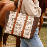 Bridlewood Horse Toile Tote Bag