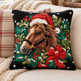 Holiday Horse Hook Pillow