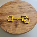 horse bit keychain Gold