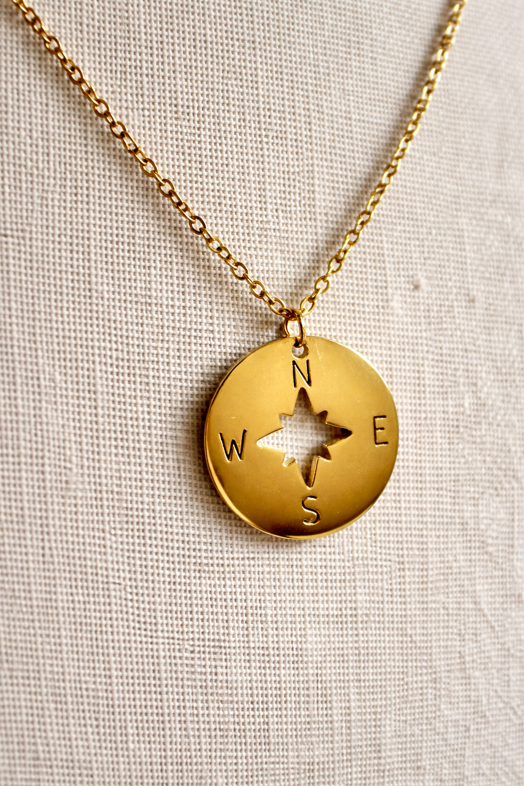 Steady the Reins Compass Necklace (large)