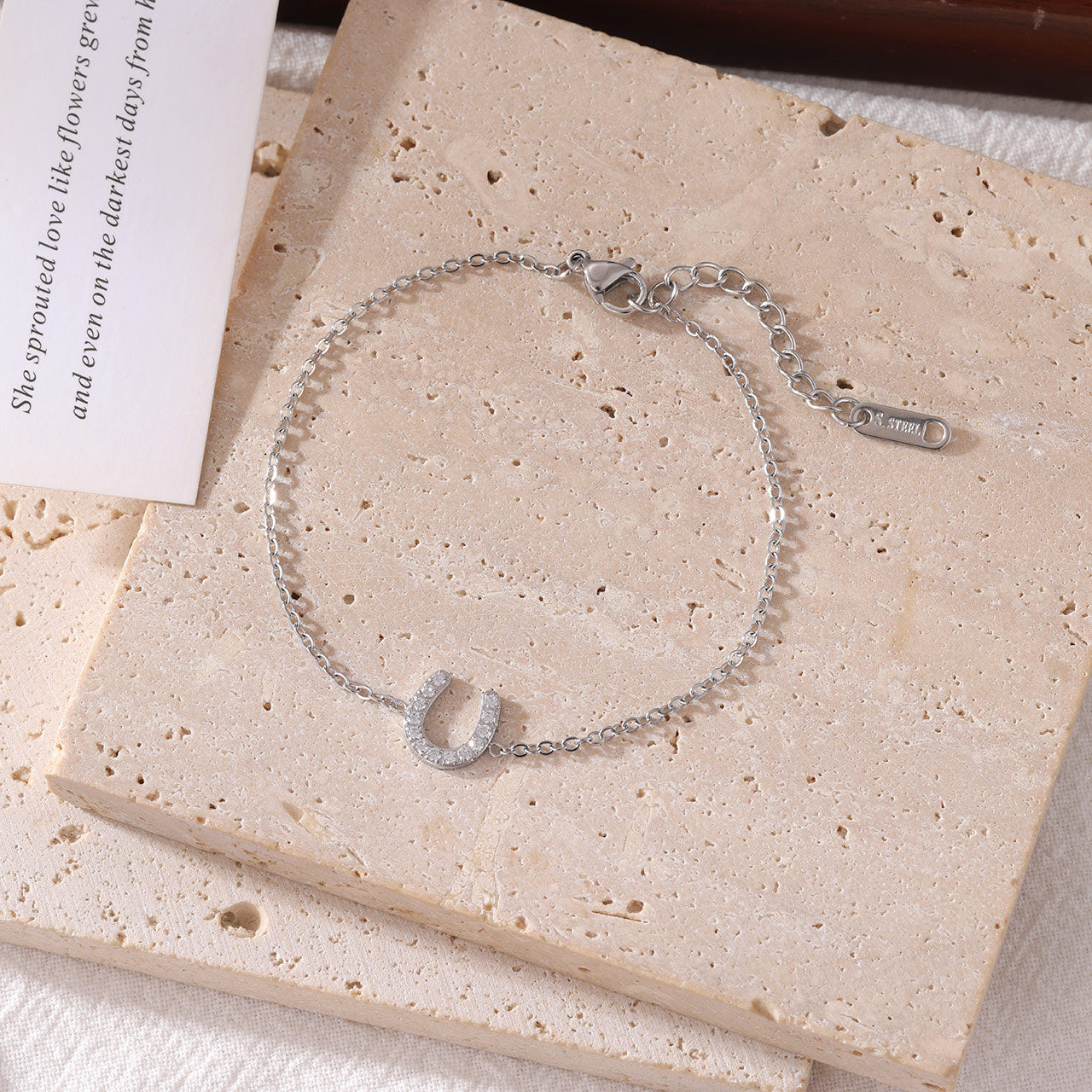 Horseshoe Sparkle Charm Bracelet