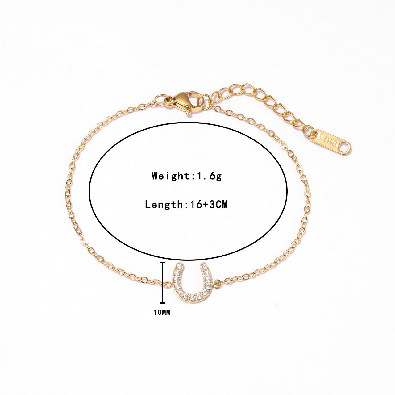 Horseshoe Sparkle Charm Bracelet