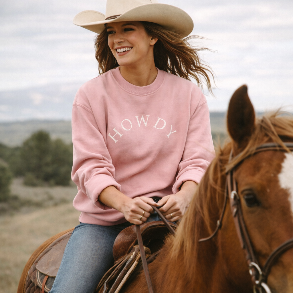 Howdy Vintage Rose Pigment-Dyed Sweatshirt
