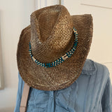 Turquoise Beaded Cowgirl Hat