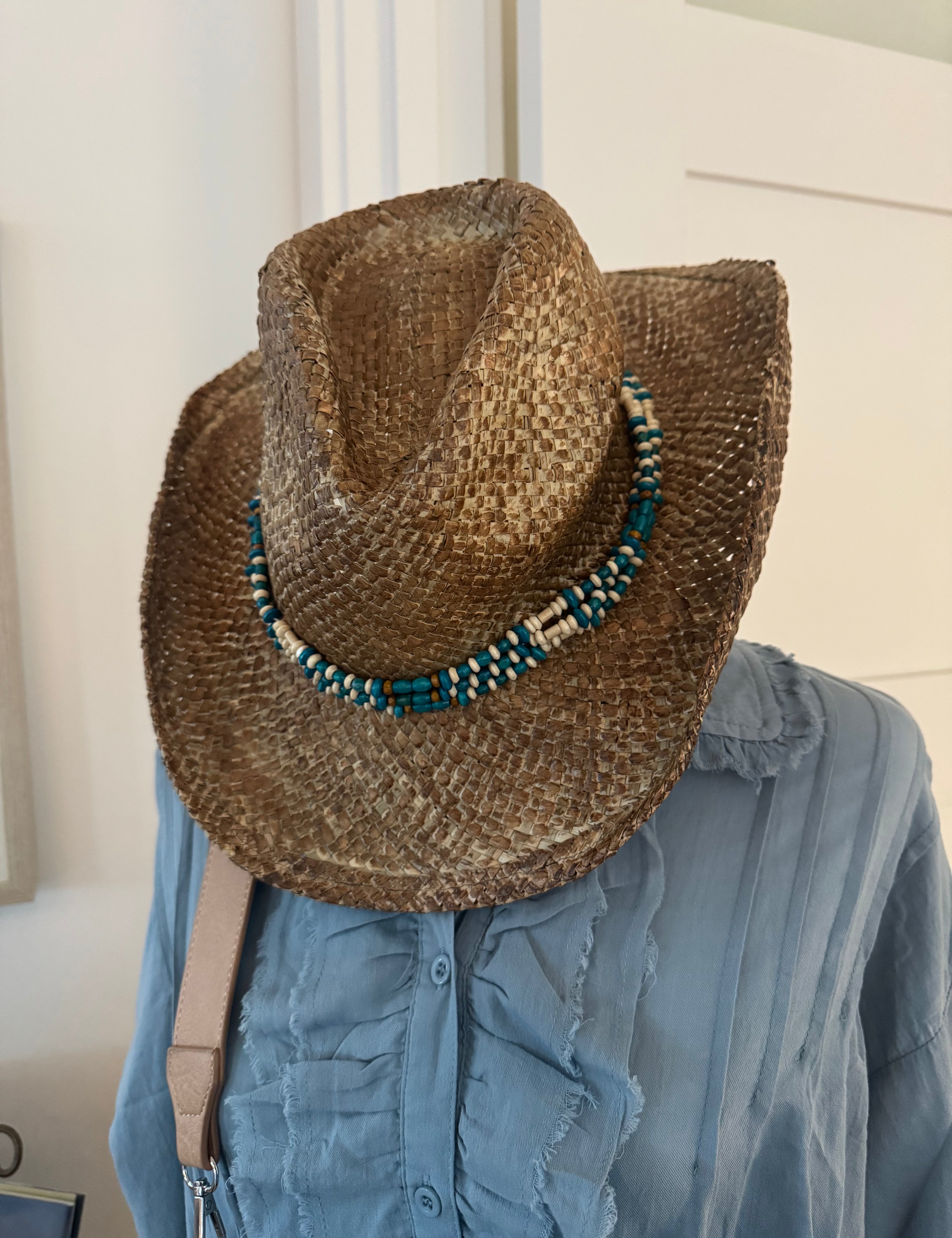 Turquoise Beaded Cowgirl Hat