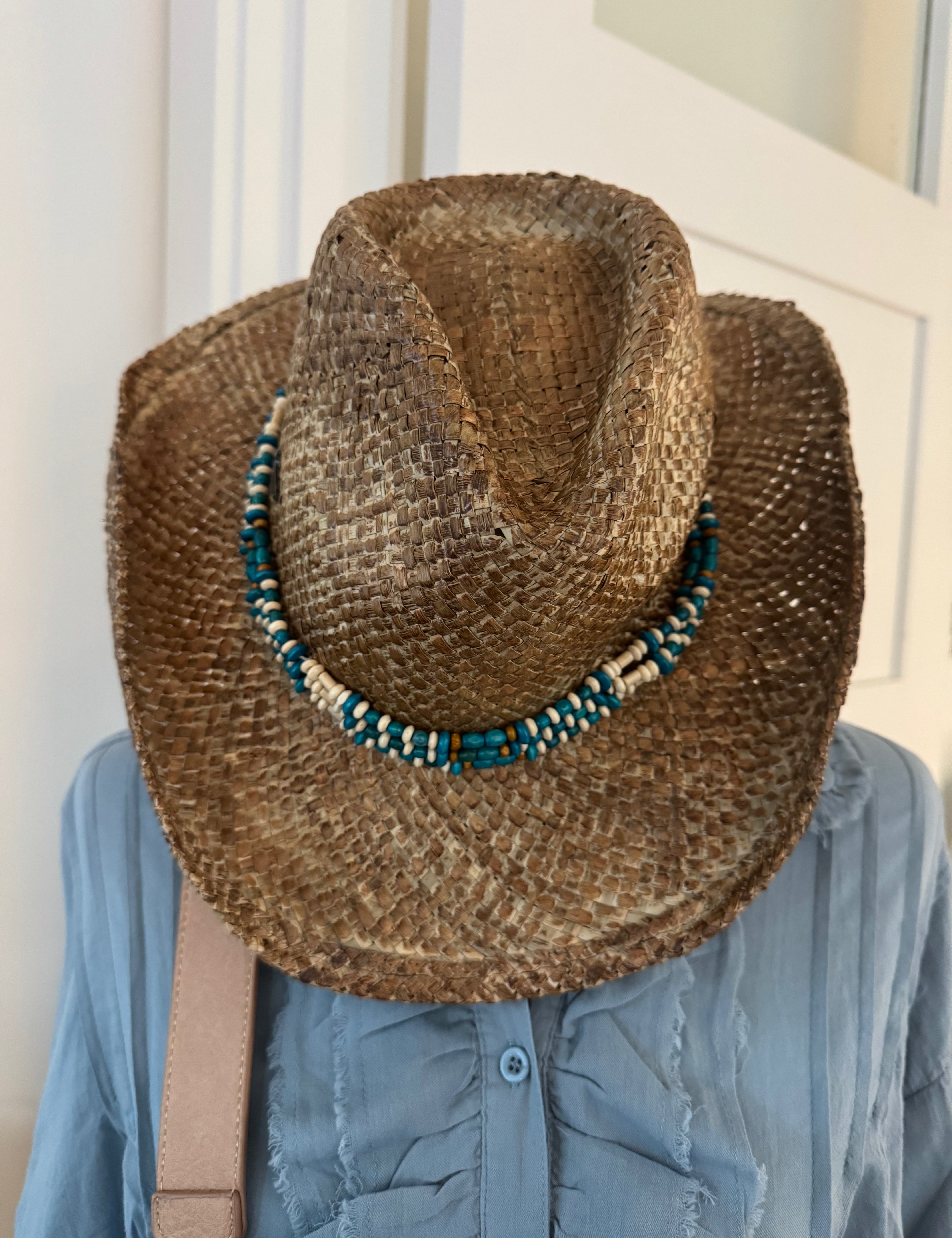 Turquoise Beaded Cowgirl Hat