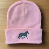 pretty in pink horse beanie