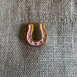 Lucky Pink Horseshoe Pin