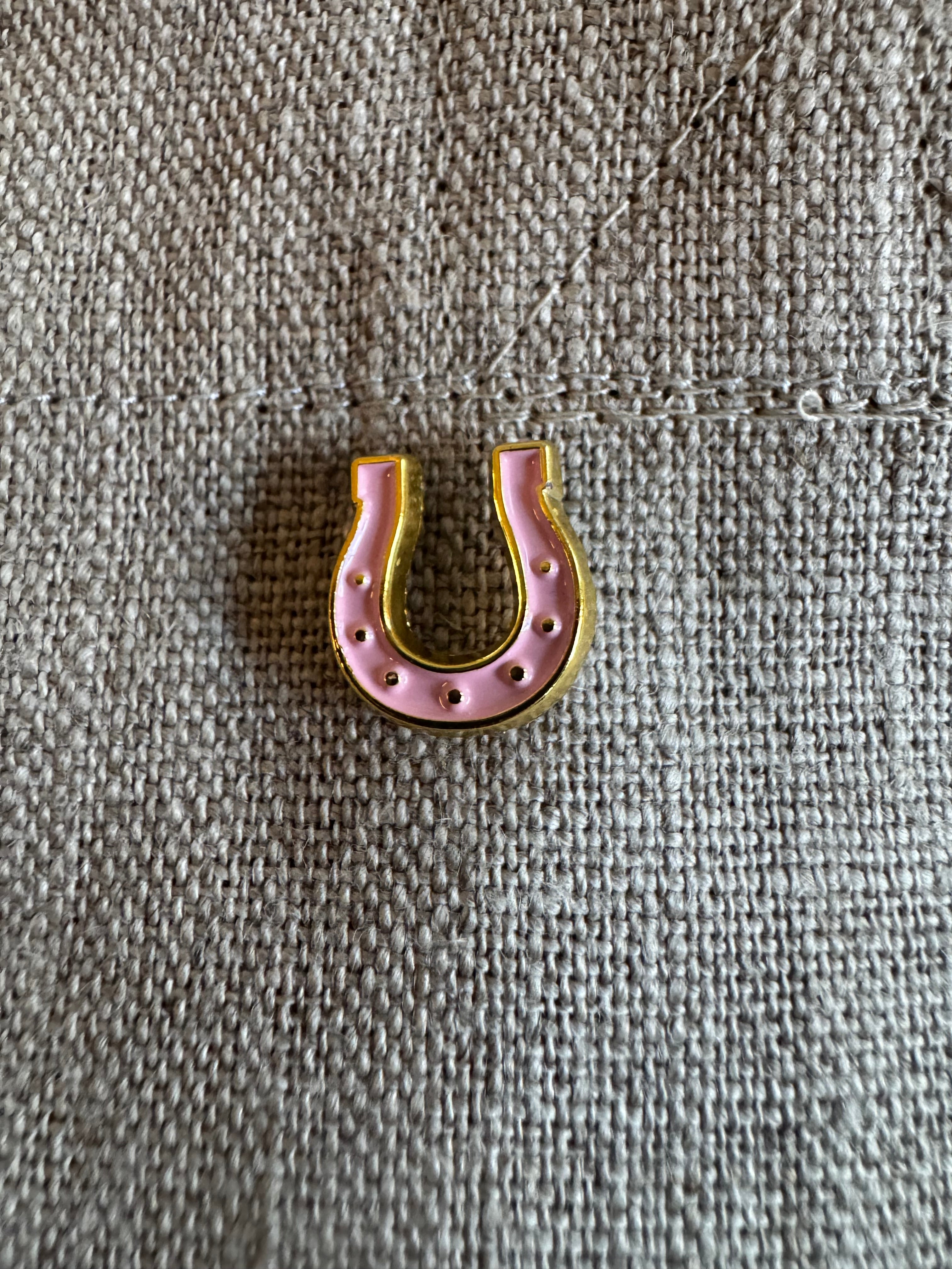 Lucky Pink Horseshoe Pin