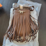 Fringe North-South Horse Bag Brown