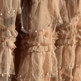 Ruby Ruffle Tulle Skirt With Pearls