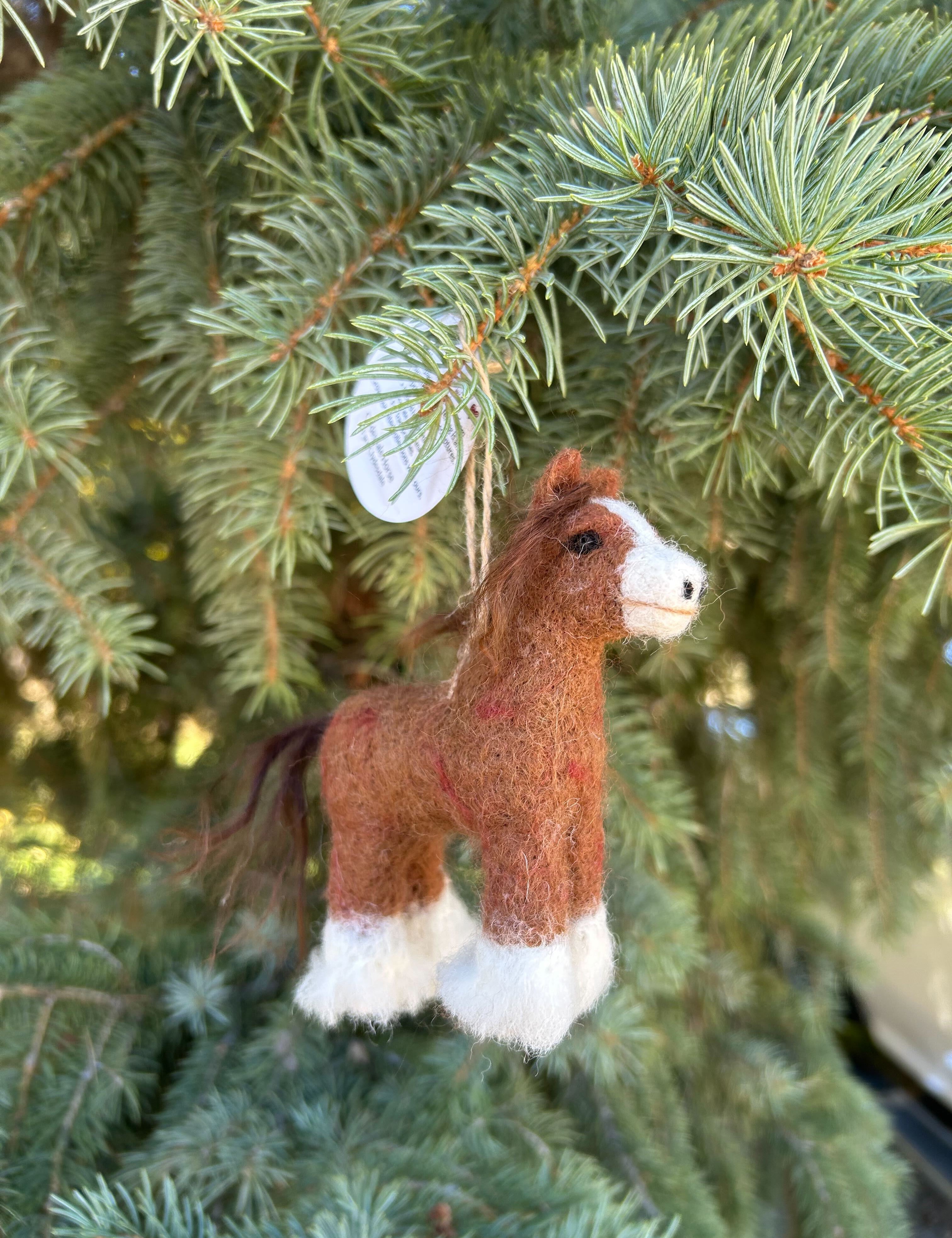Clydesdale Hand-Felted Alpaca Ornament