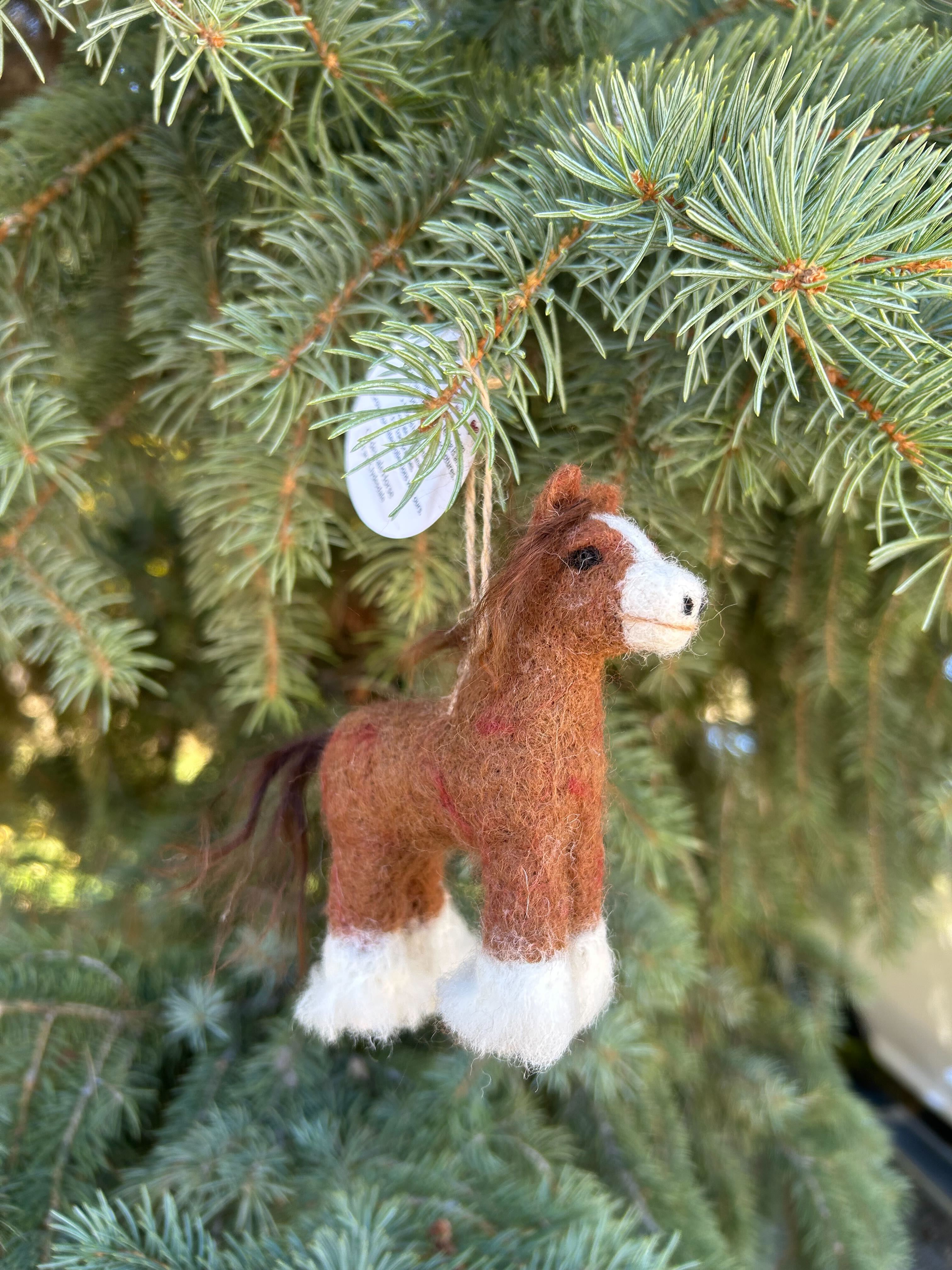 Clydesdale Hand-Felted Alpaca Ornament