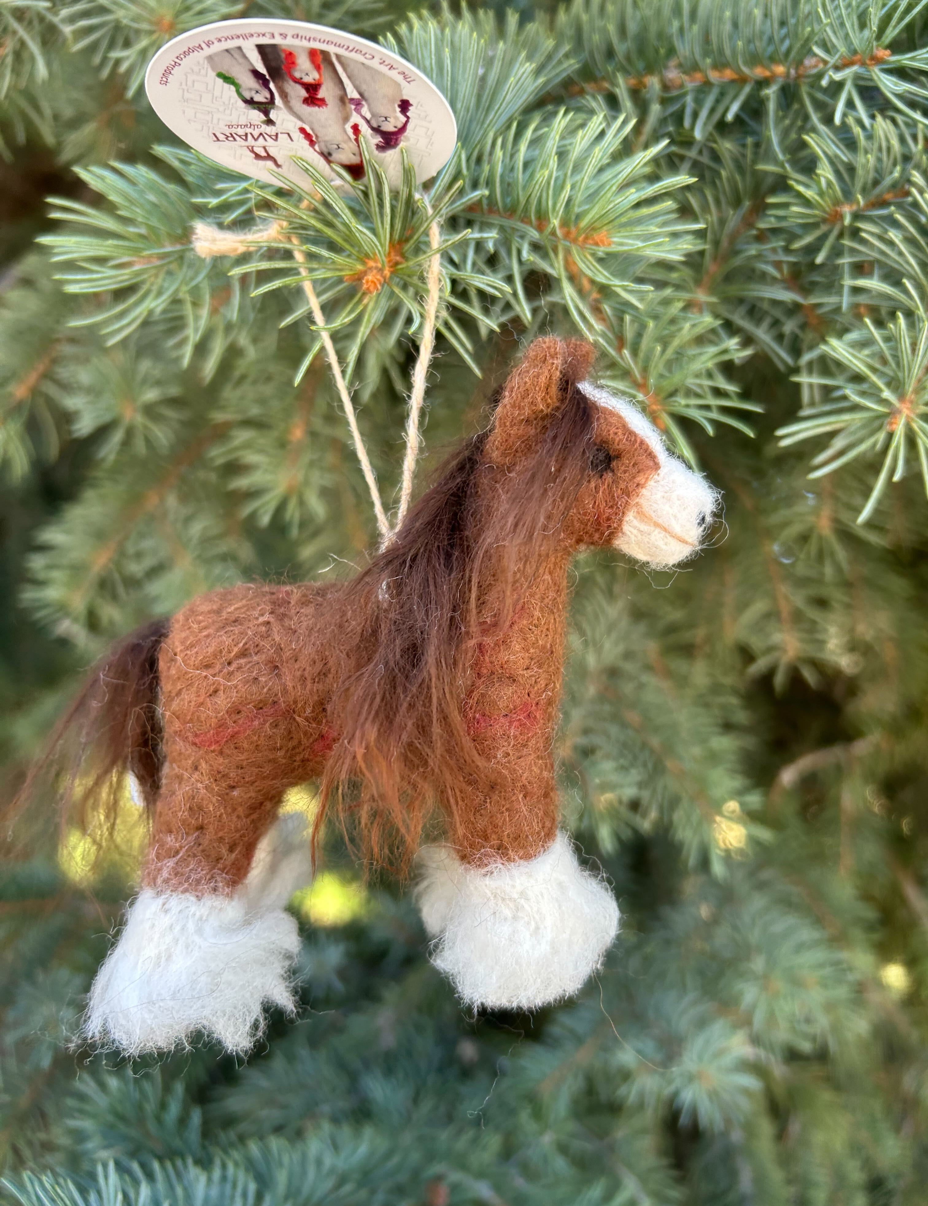 Clydesdale Hand-Felted Alpaca Ornament