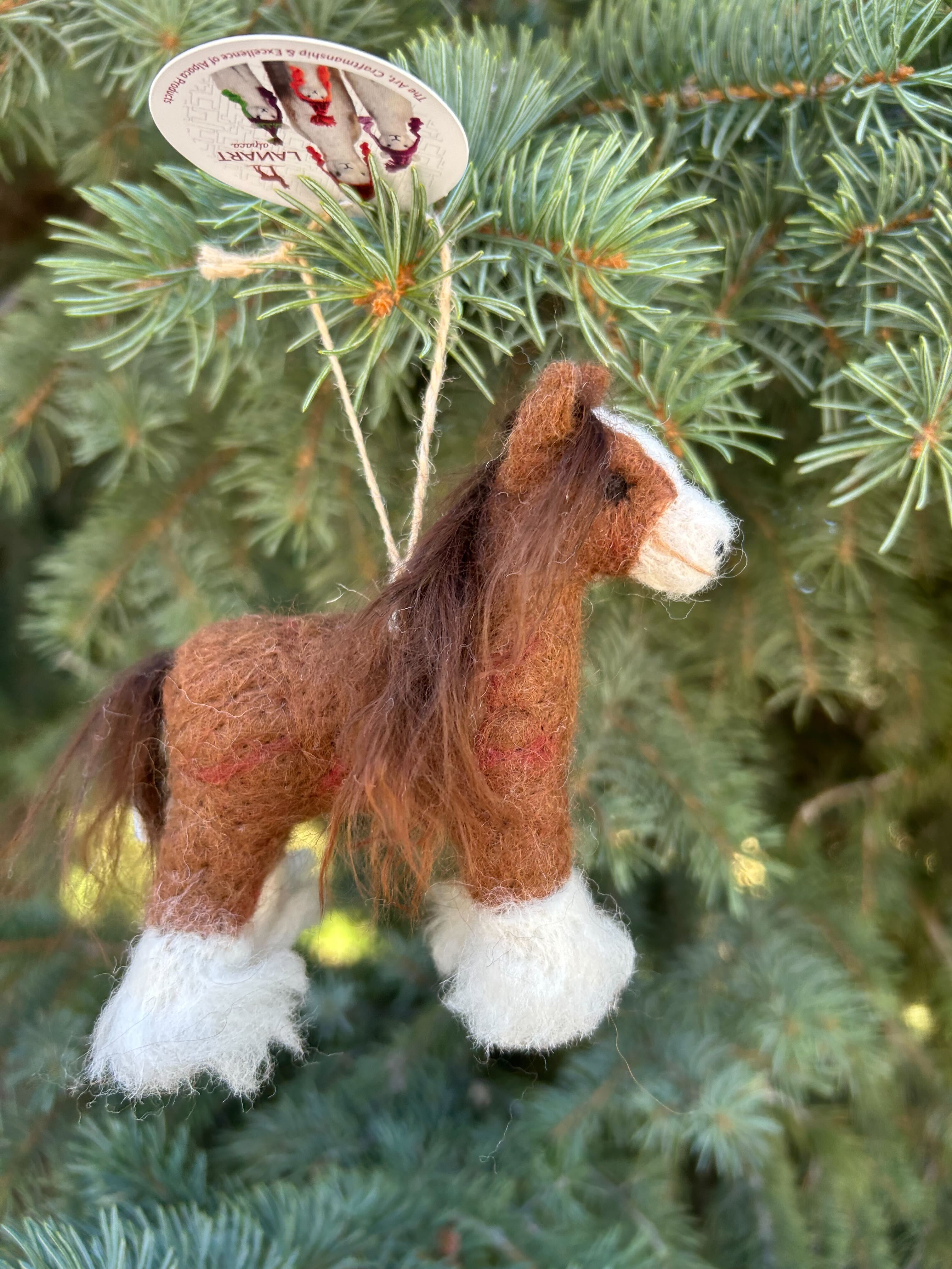 Clydesdale Hand-Felted Alpaca Ornament