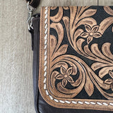 Sami Saddle Bloom Hand-Tooled Crossbody Purse