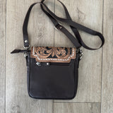 Sami Saddle Bloom Hand-Tooled Crossbody Purse