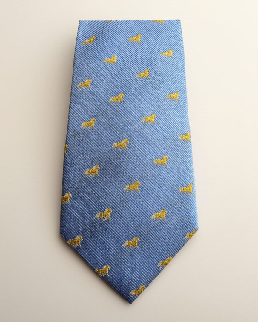 Weston Sky Blue Horse Silk Tie