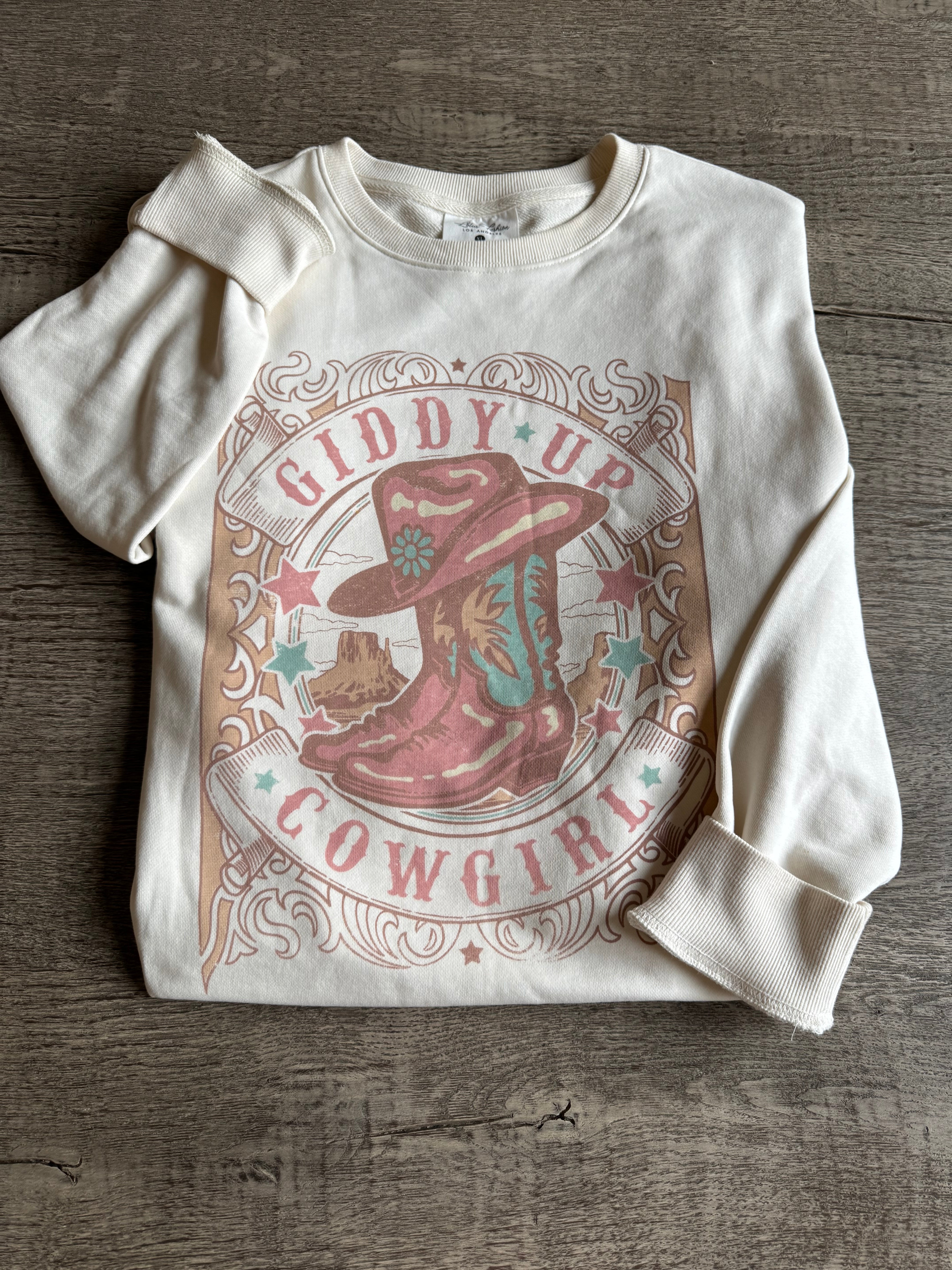 giddy up cowgirl sweatshirt