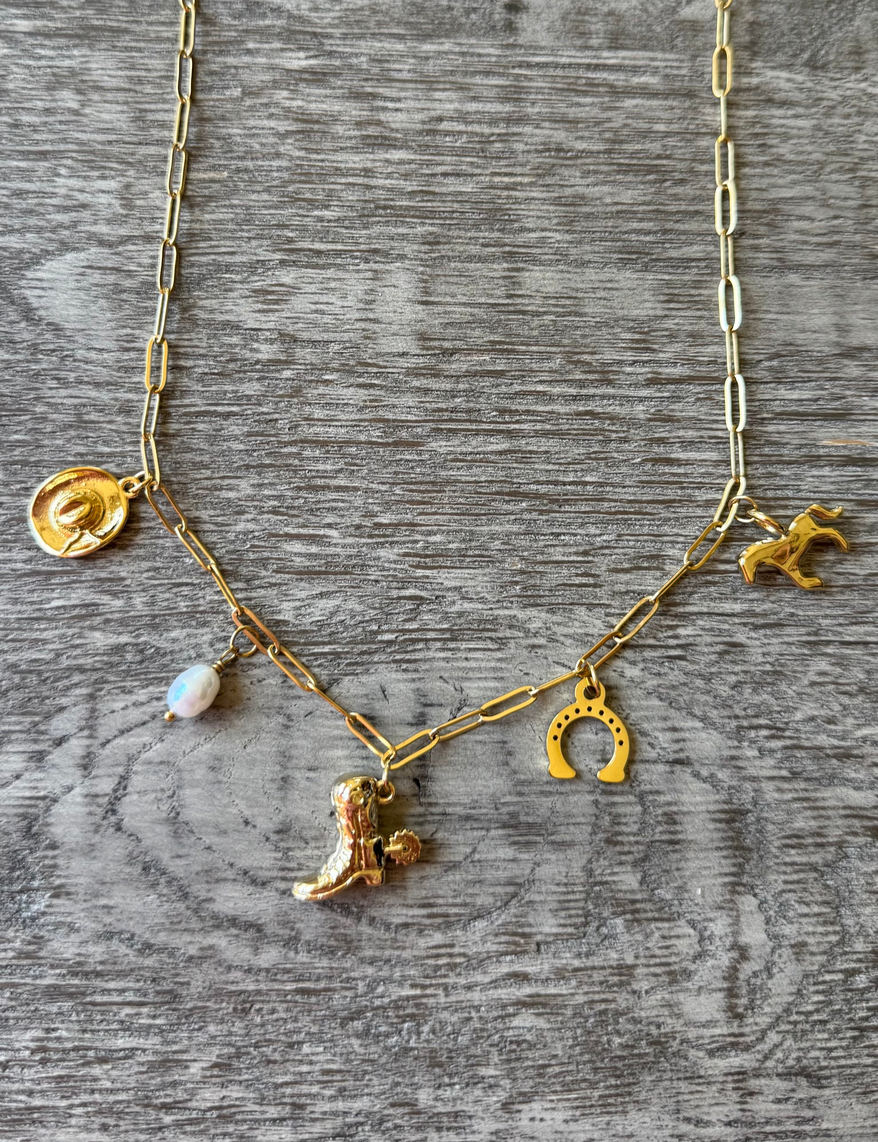 cowgirl hope charm necklace