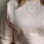 blushing horseshoe sweatshirt