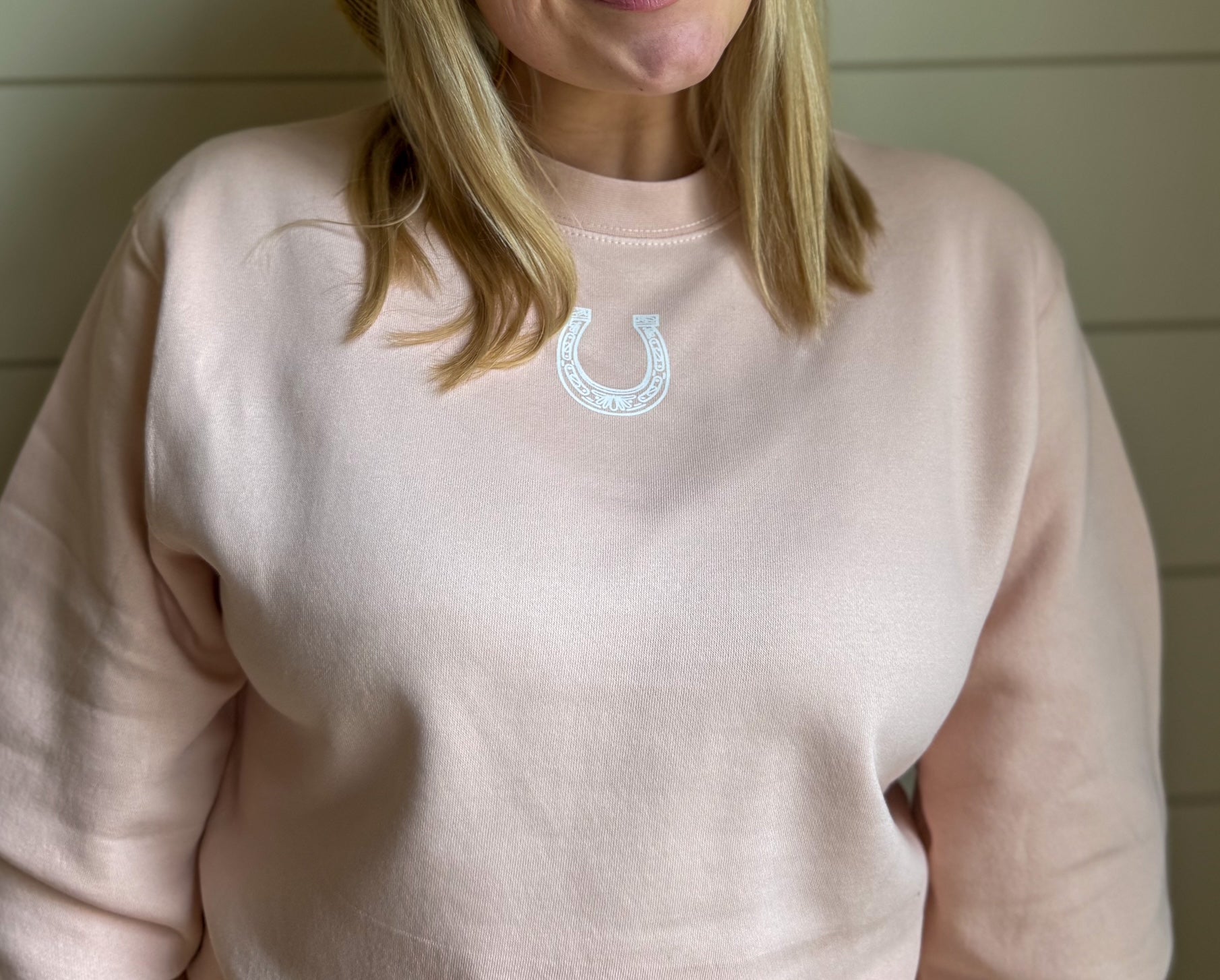 blushing horseshoe sweatshirt