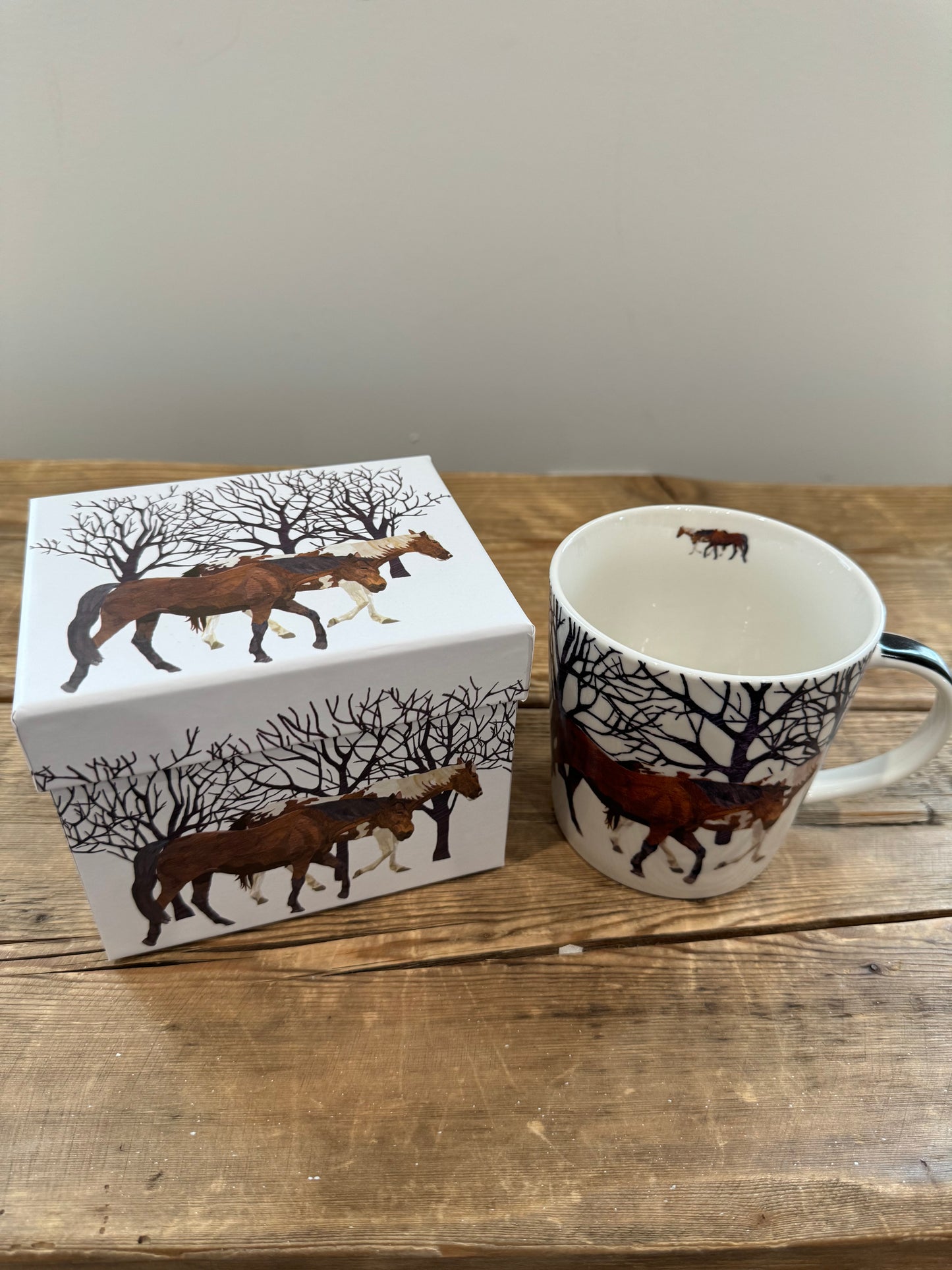 winter horses mug