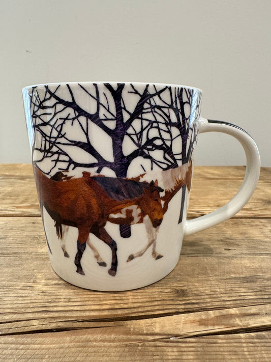 winter horses mug