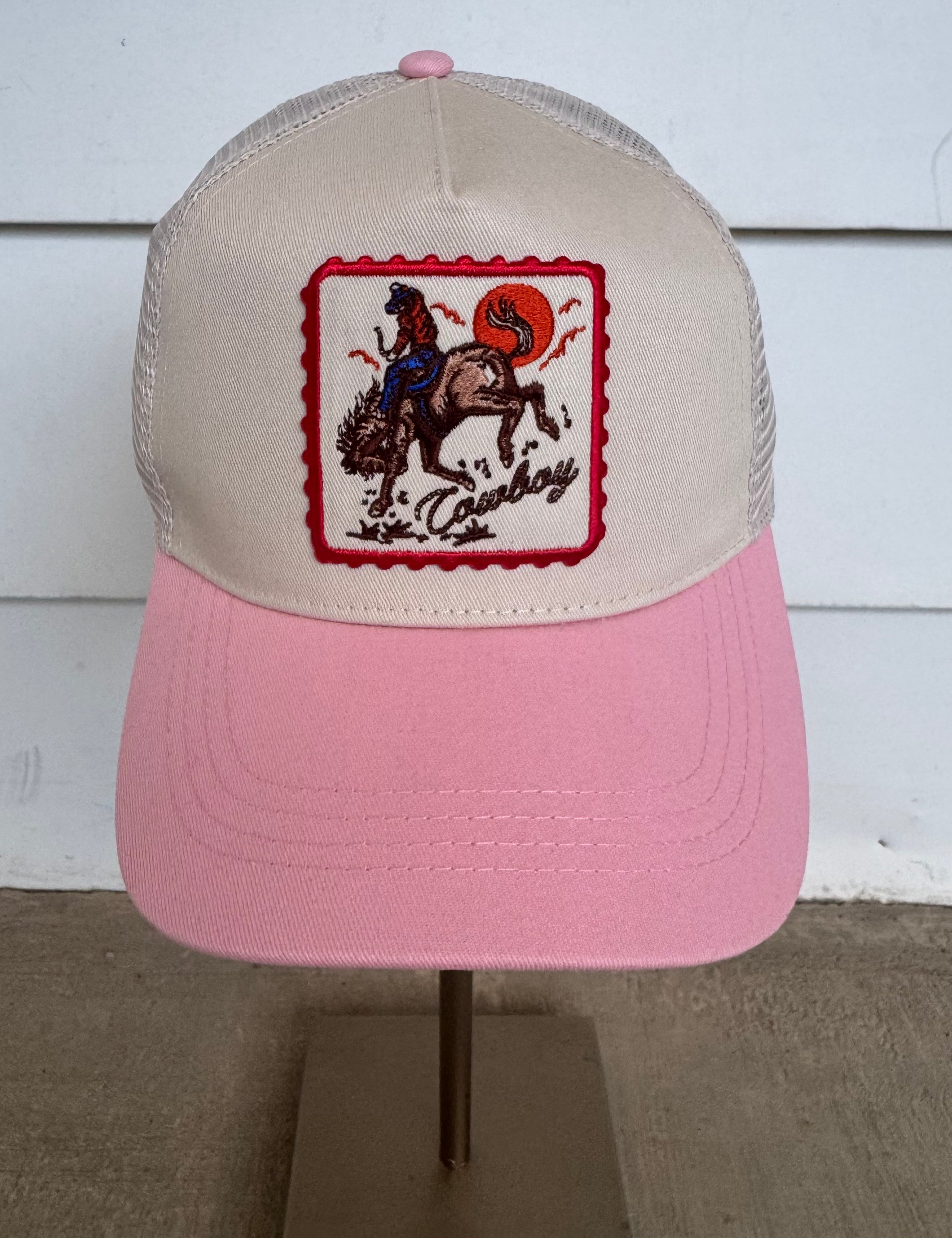 Cowboy Patch Pink Hat