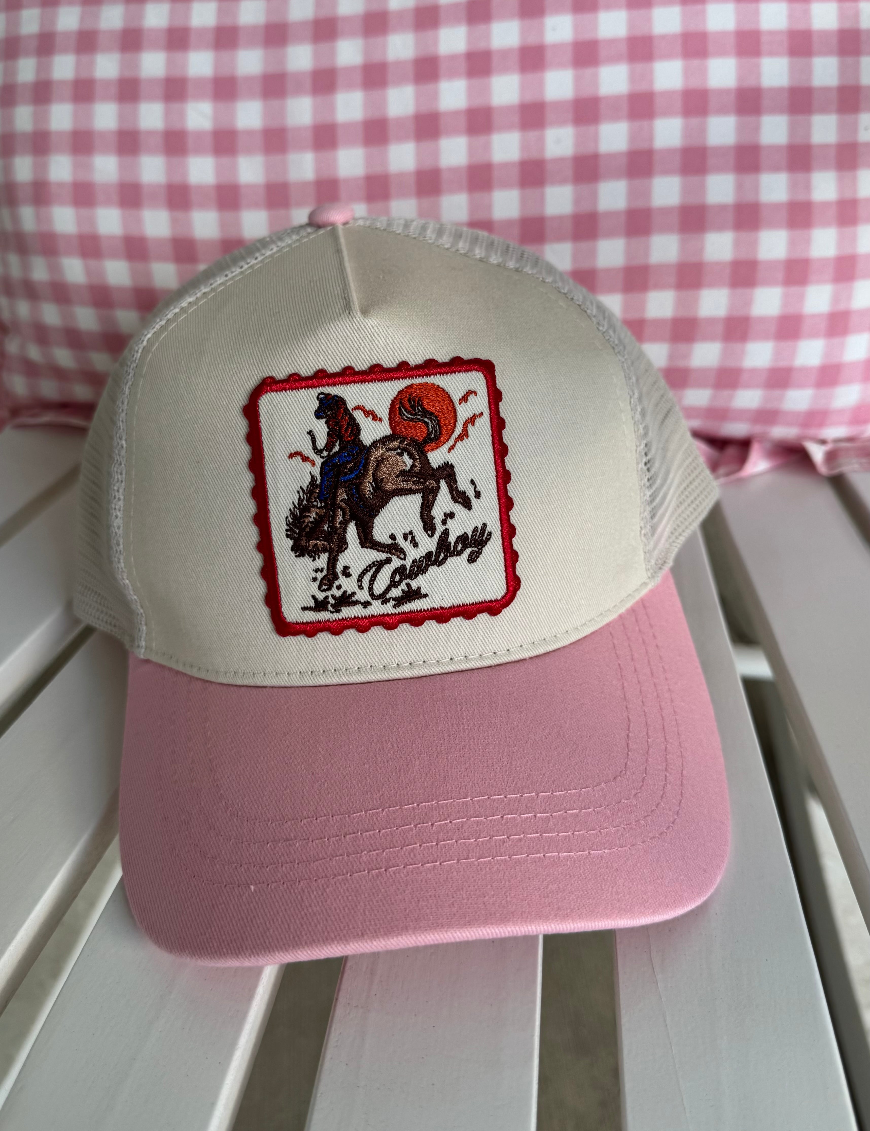 Cowboy Patch Pink Hat