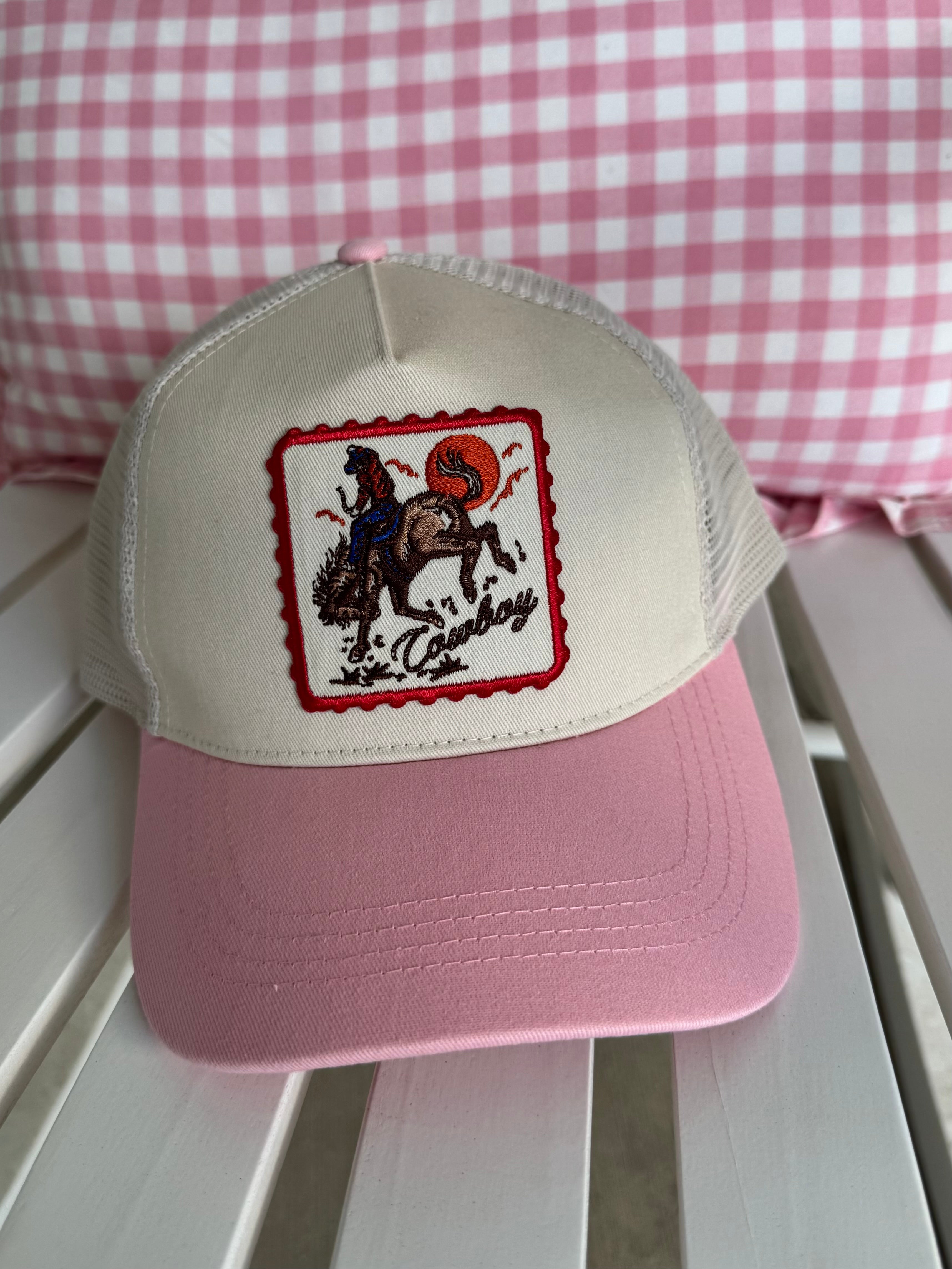 Cowboy Patch Pink Hat