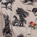 equestrian toile blanket