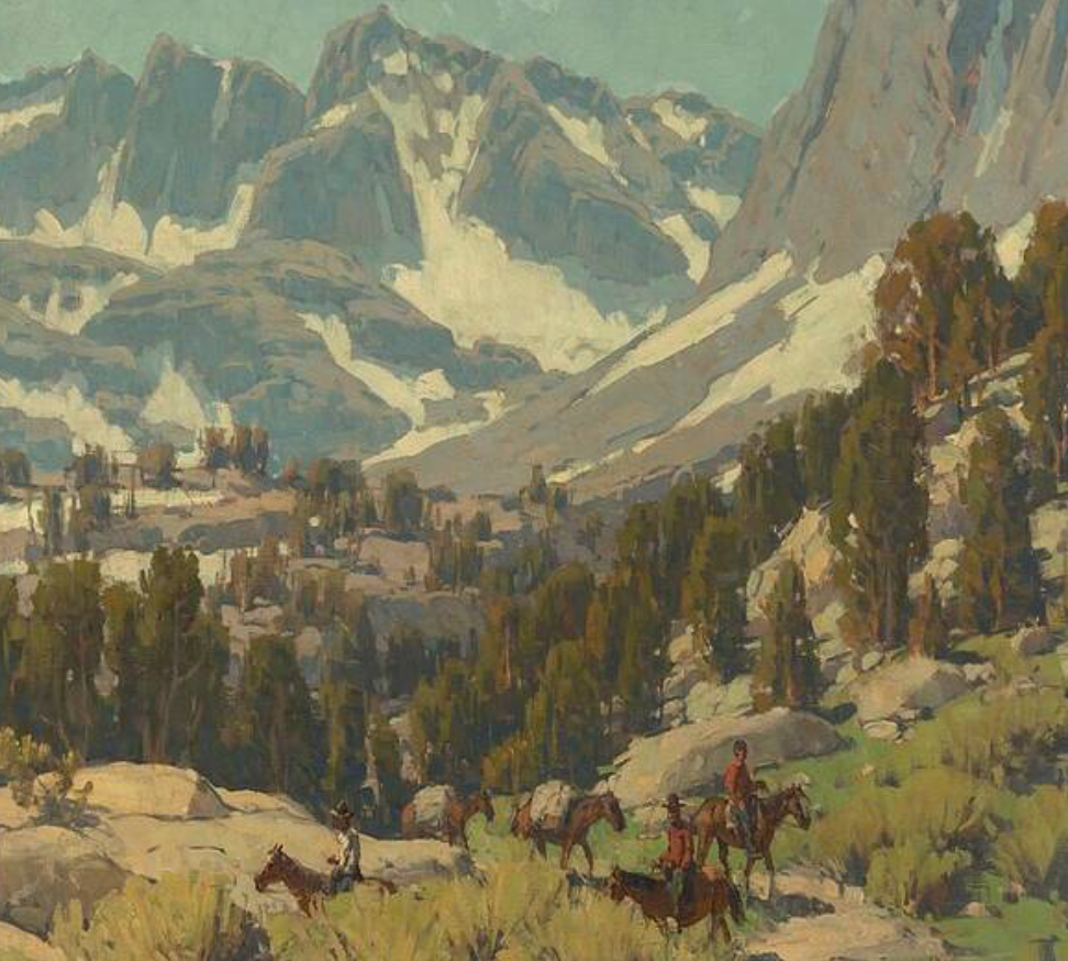 Horses at the Sierra Trail - Antique Art