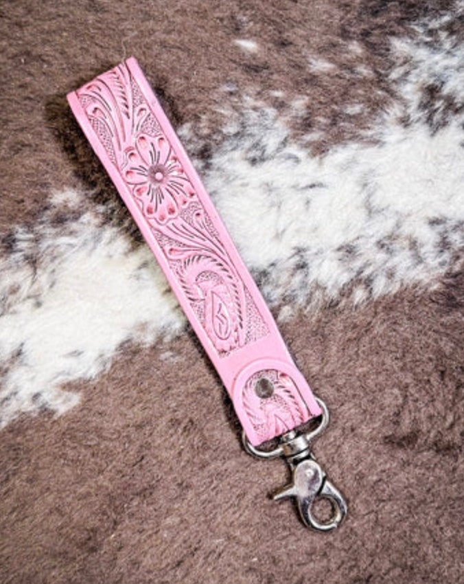 pretty in pink cowgirl keychain