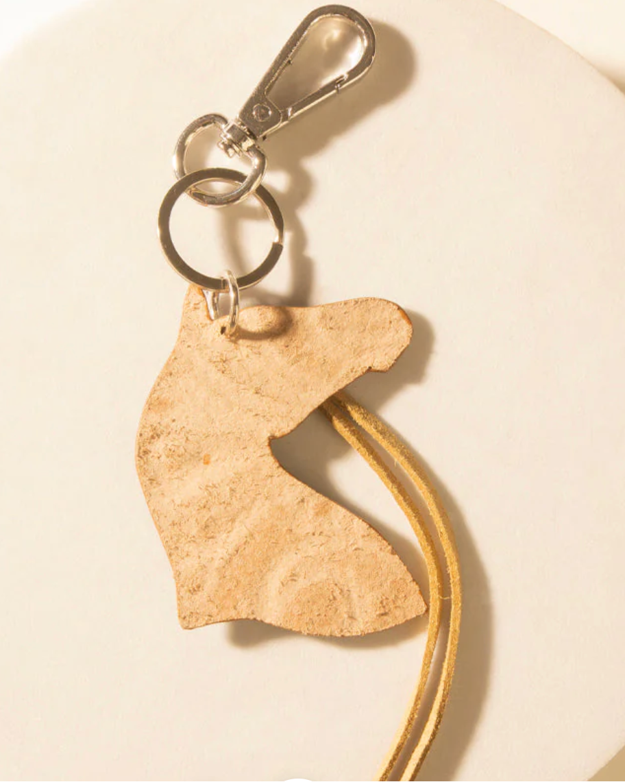 Ranch Girl Leather Horse Keychain