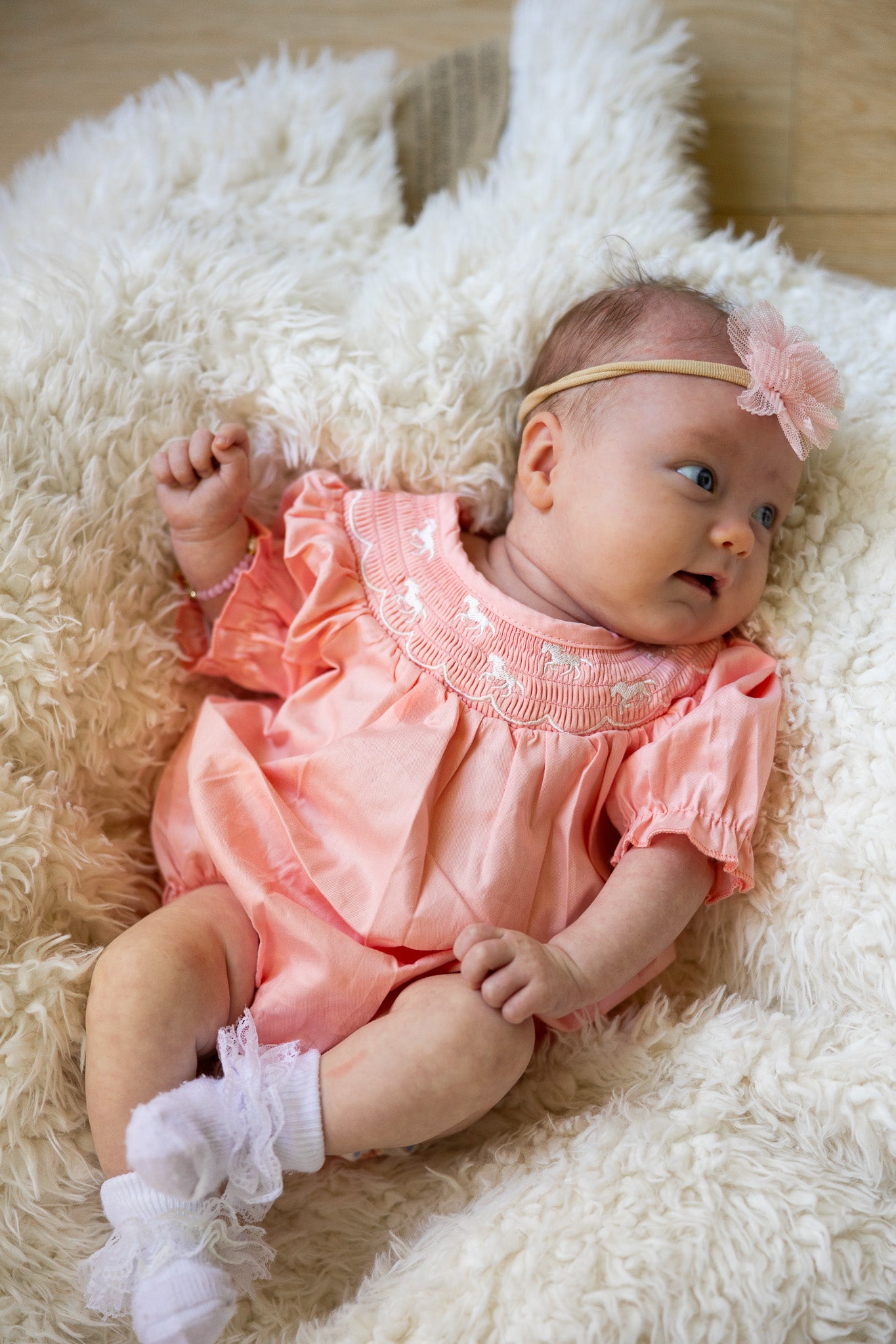 Pink Pony Embroidered Romper