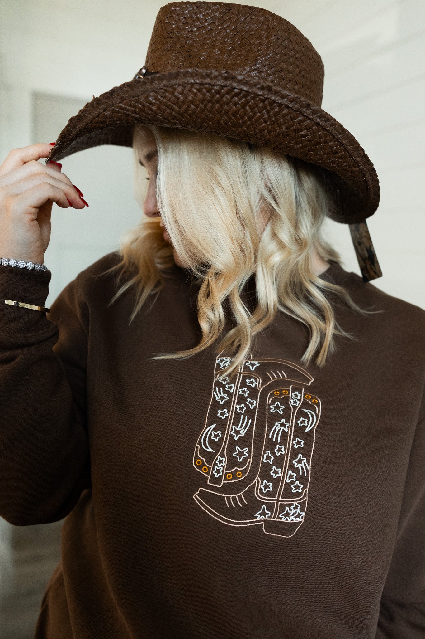 Cowgirl Boots & Stars Sweatshirt