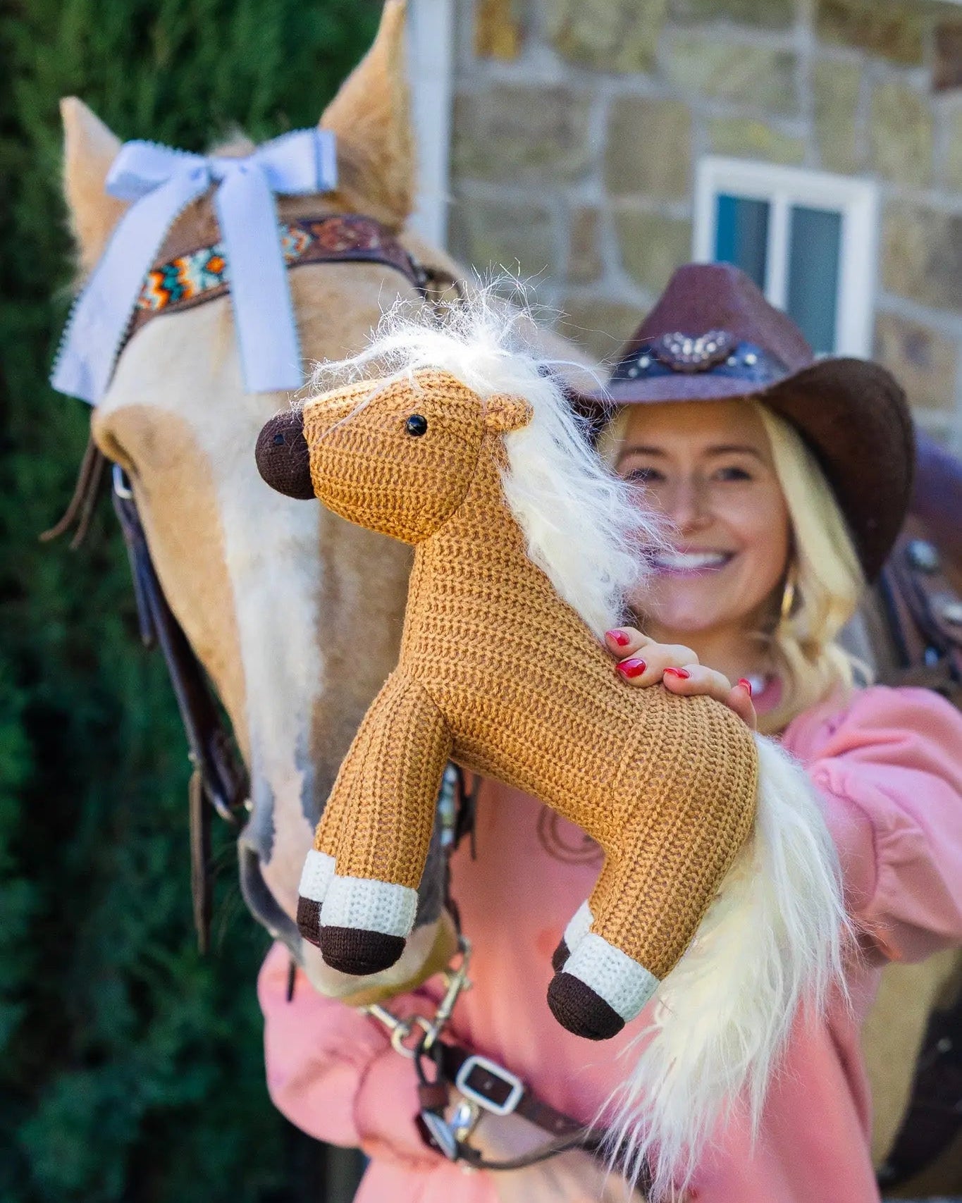Palomino Handknit Hope Horsie